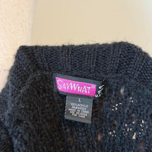 Say What? Knit Black Sweater Dress Size Large - Picture 3 of 3